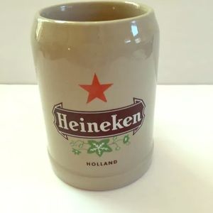 HEINEKEN RED STAR GERZ GERMANY BEER MUG TAUPE